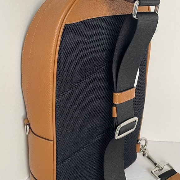 Coach West Pack Sling Bag Brown Pebble Leather Sling Backpack 2540 Adjustable - Picture 6 of 11